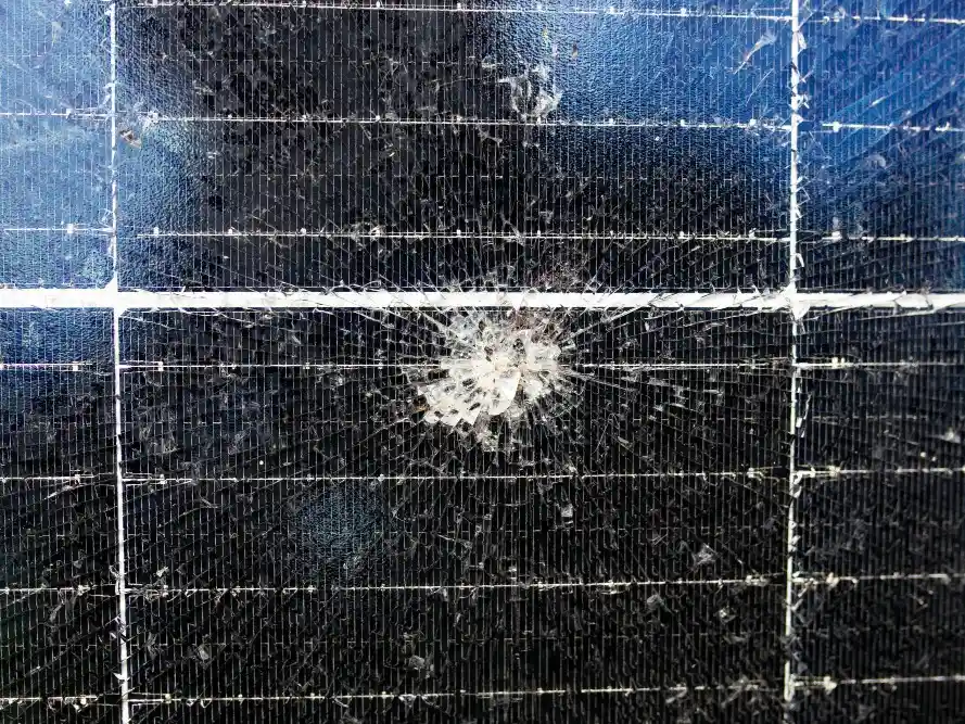 Damaged solar panel