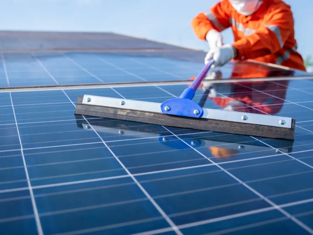 Solar panel cleaning process