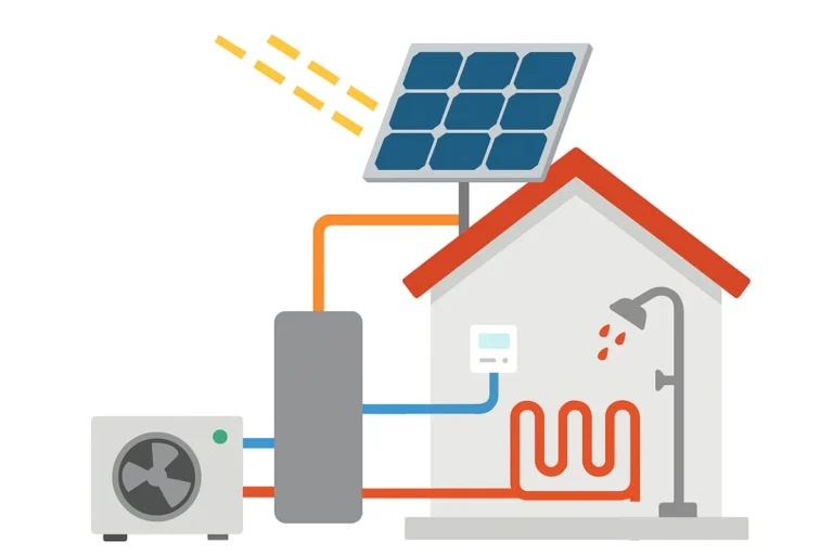 Process air source heat pump and solar-panels