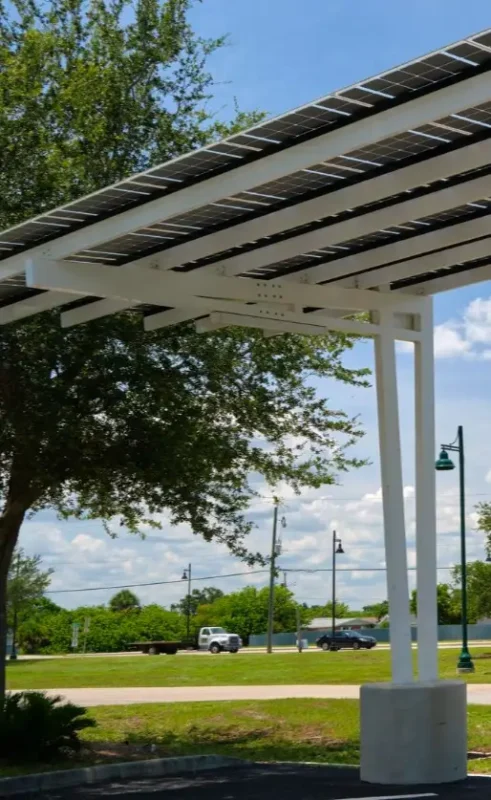 Building pergola solar panel