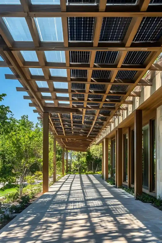 Pergola roof solar panel